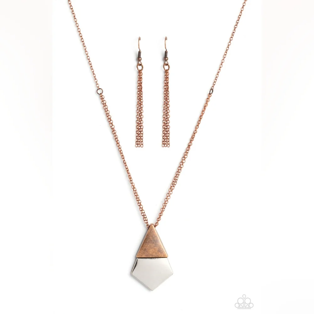 Posh Pyramid Copper Necklace